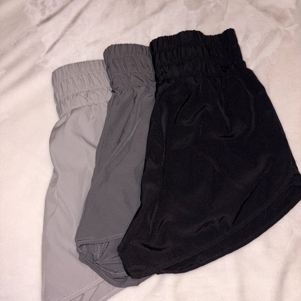 Women's Athletic Shorts - Black and Gray